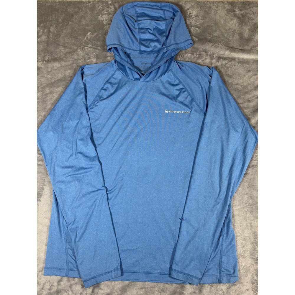 Vineyard Vines Performance Hoodie Mens XL Blue Long Sleeve Sun Shirt 1V000023